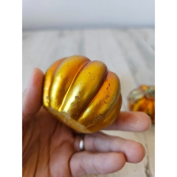 Pumpkin candle glitter set Halloween fall decor cute jack-o'-lantern - Picture 7 of 12